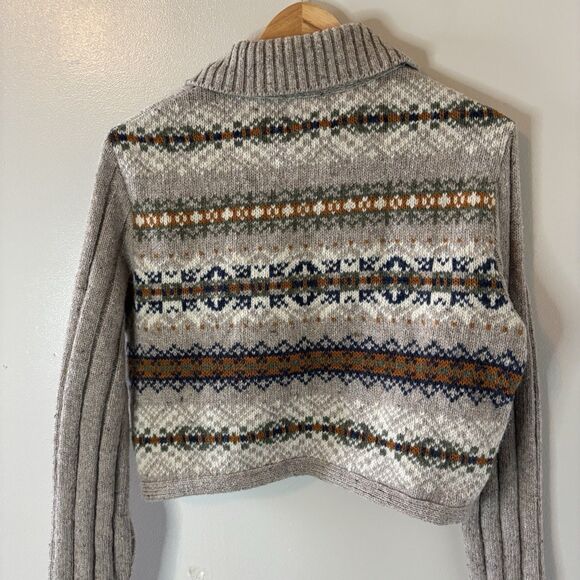 Unlimited Quest Full Zip Wool Blend Sweater Cardigan Beige Nordic Women's Medium - Picture 5 of 7